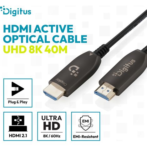 CAVI E ADATTATORI Digitus Cavo ibrido in fibra ottica HDMI AOC, UHD 8K, 40 mt