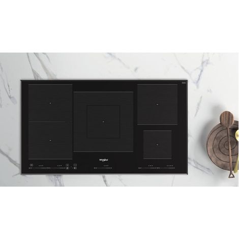 Placa de inducción empotrada Whirlpool WT 1090 BA 90 cm 5 fuegos color negro