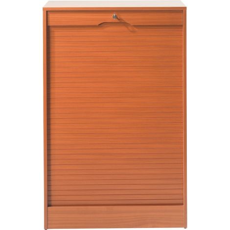 Classeur à Rideau 8 Tablettes Multi Coloris L 70 cm H 108 cm P 44 cm - Coloris: Merisier (1/3)