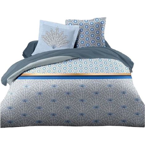 Set di copripiumino HOME LINGE PASSION Azzurro Bianco Letto matrimoniale 240 x 260 cm (1/4)