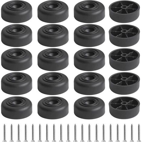 Patins pour Meubles, 20PCS Patin Antiderapant, Protecteur de Sol Tampon pour Pieds des Tables, Chaises, (D36mm H14mm, Noir) (1/5)