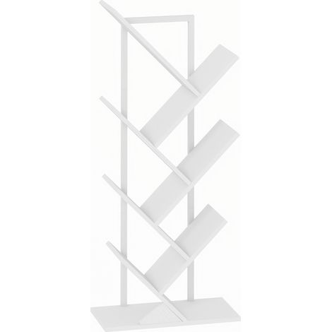 Librería de pie con 7 niveles blanca en forma de árbol 50 x 24 x 109 cm (1/5)