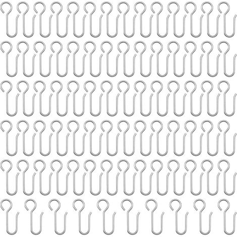 80 Pièces Crochets à Rideaux en métal,Crochets de Rideaux,Crochets agrafes pour Rideaux,pour Rideau de Fenêtre, Rideau de Douche (1/4)