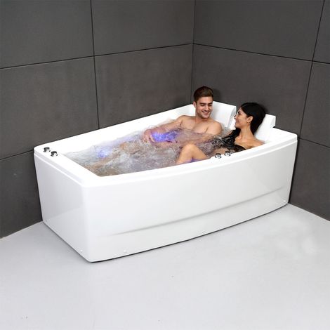 Baignoire Balnéo Sangha duo Wave droite 170 x120 x63 cm, by SPALINA (1/5)