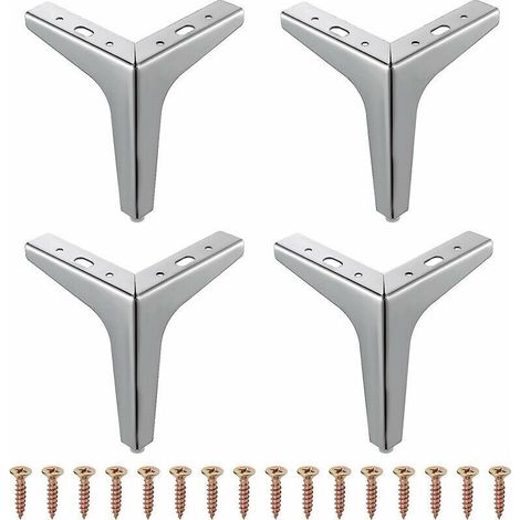 Set of 4 modern metal triangular furniture legs (13 cm)