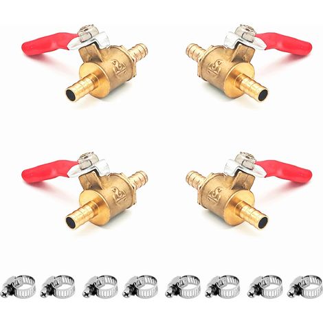 Vanne à Boisseau Sphérique en Laiton Raccord de Tuyau Lot de 4(6mm) (1/5)