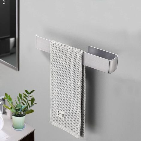 Porte Serviette Salle De Bain sans Percage Inoxydable Porte Serviette Adhesif pour Salle De Bain Et Cuisine Acier 25 Cm (1/5)