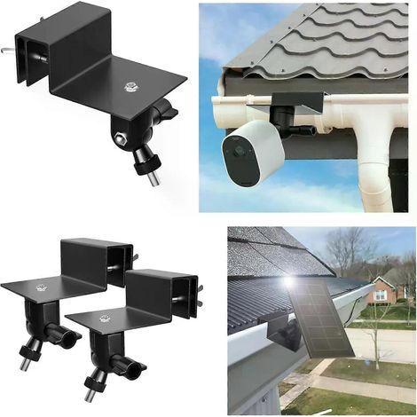 Support de gouttière étanche pour Arlo Pro/2/3/4/HD/Ultra/Ultra 2/Go 2/Essential/Outdoor/Eufycam E/2C/2C Pro/2 Pro/E20 E40 (noir) - JXLGV (1/4)