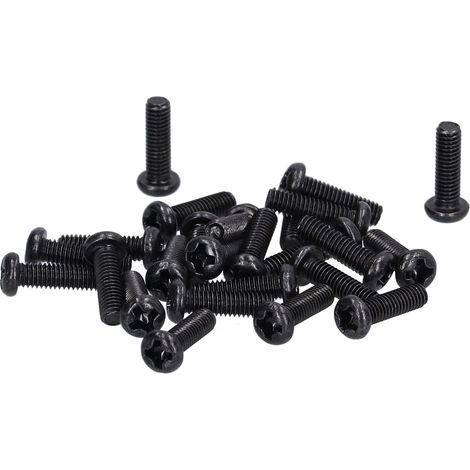 50 vis à métaux à tête cylindrique en acier DIN 7985, entièrement filetées, zinguées noires, M3x10 (1/5)