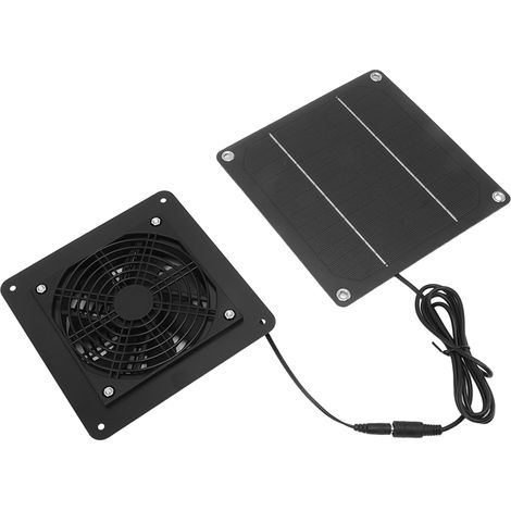 Ventilateur solaire 10W avec panneau solaire, kit haute vitesse, câble 150cm et filet de protection pour niche chien et serre (1/5)