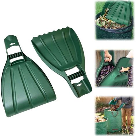 Pelle à feuilles et ramasse-gazon avec poignée - pince à déchets de jardin suspendable, vert, 50 x 33,3 cm (1/5)