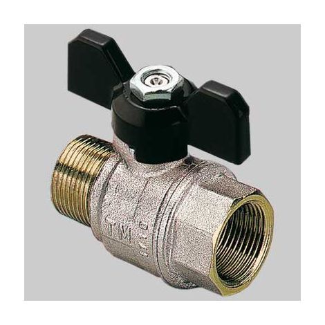 VALVOLE A SFERA PASSAGGIO TOTALE MF CON LEVA FARFALLA ALLUMINIO MOD. TORNADO  1 DN 25 PN 30     TIEMME