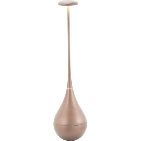Zafferano Dondolina - Lampada da Tavolo Led Ricaricabile IP65, Senza Fili, Dimmer Touch - Design Italiano Colore Bronzo (1/3)
