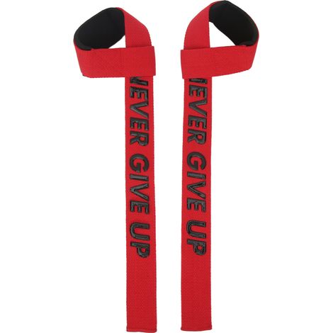 1 Paire de Sangles de Soulèvement pour Powerlifting, Musculation et Deadlifts - Fitness Rouge (1/5)