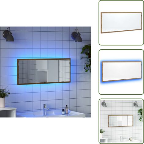 vidaXL LED-Badspiegel Artisan-Eiche 100x8,5x37 cm Holzwerkstoff