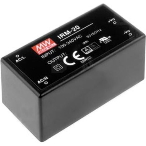 Mean Well  - ALIMENTATION - 1 SORTIE - 20 W - ENCAPSULÉ - 12 V (1/2)