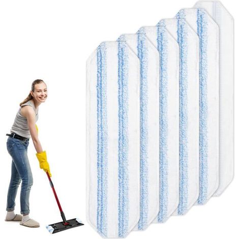 6-teiliges Nachfüllset für Vileda H2Pro Wischmopp – AQSACOKIYA – Mikrofasertuch für O-Cedar H2Pro Wischmopp – Wischmopp nicht enthalten (1/4)
