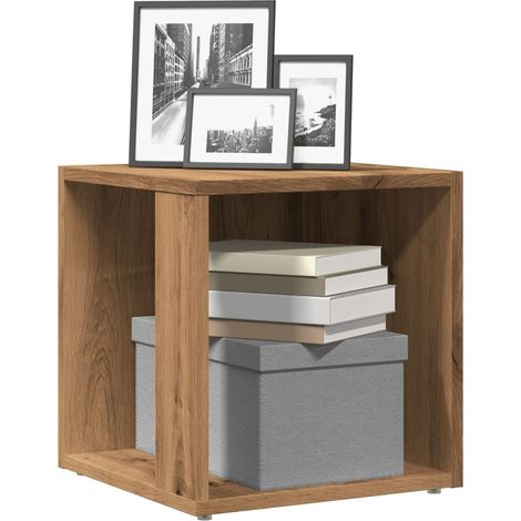 Mesa auxiliar de madera de ingeniería roble artisan 33x33x34 cm vidaXL