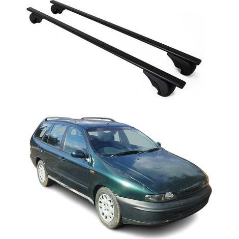 OMAC Dachträger Querträger für Fiat Marea Weekend 1996-2002 – Abschließbar – Max. 75 kg – 2 Stangen Stahl Schwarz (1/5)