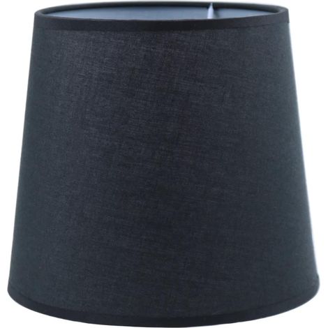 7.5 inches (19 cm) Coolie Fabric Lampshades E14/E27 Modern Replacement for Table Lamps, Bedside Lamps, Wall Lamps, Floor Lamps, Black (1/5)