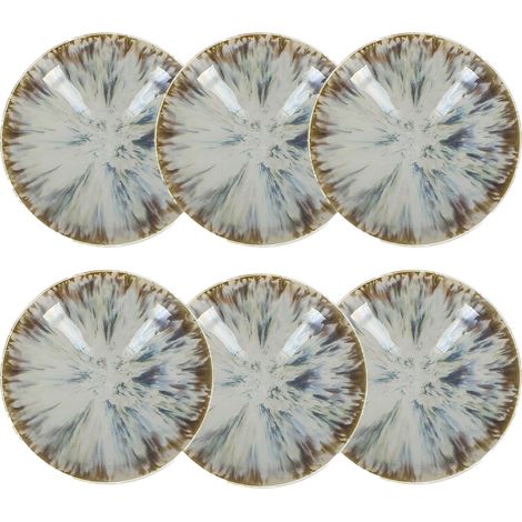 Lot de 6 assiettes creuses en porcelaine 21cm, MAKA (1/5)