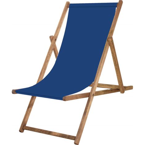 Sedia a sdraio in legno impregnato con tela color granato.