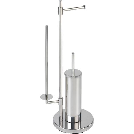 Piantana portarotolo e scopino in acciaio inox Universalo Neo WENKO