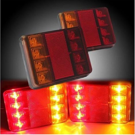 Online Store - 2 x 12v 8LED Feux Arrière Arrêt Indicateur Voiture Remorque Camion (1/4)