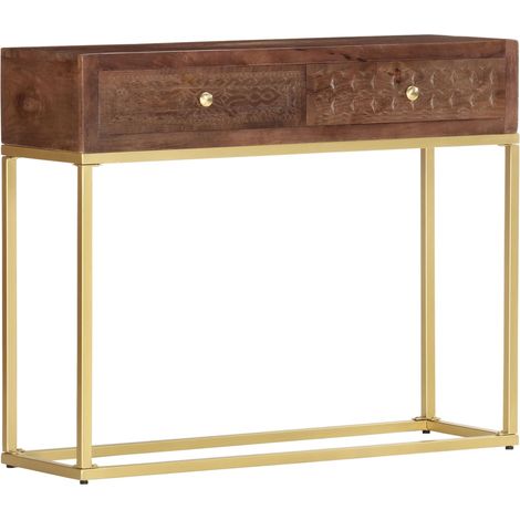 Mesa consola de madera maciza de mango 90x30x75 cm vidaXL (1/5)