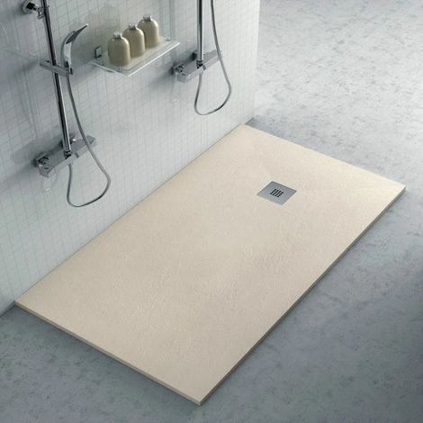 Piatto doccia filo pavimento Karen 70x170 in resina pietra tortora (1/5)