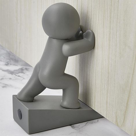 Niedlicher Türstopper-Keil, rutschfester Türstopper für die Unterseite der Tür, hält Türen für Kinder und Haustiere offen, Grau, 1 Stück (1/5)
