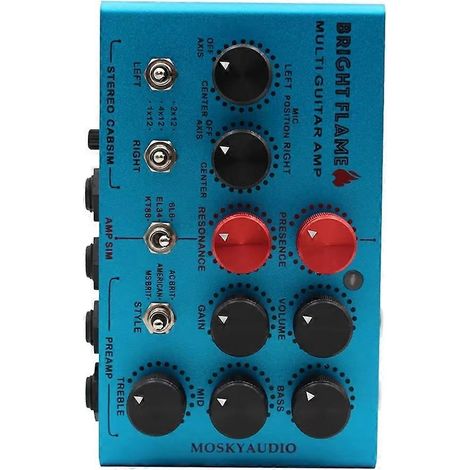 MOSKYAUDIO Audio Bright Flame Pédale de simulation d'ampli guitare multiple, préampli stéréo, boîtier DI, pédale d'effet (1/5)