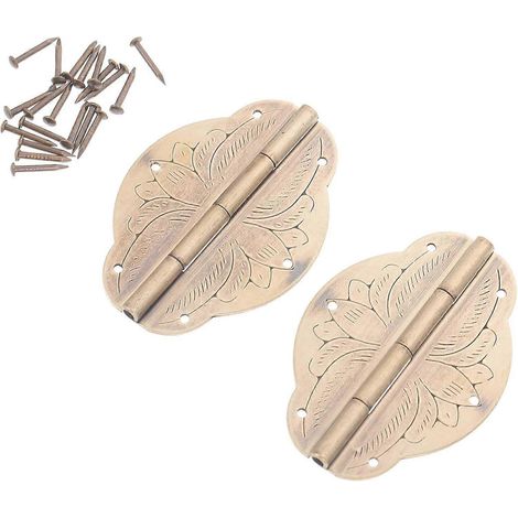 Charnières en laiton GALPADA pour boîte à bijoux, robustes, lot de 2, finition or antique (1/5)
