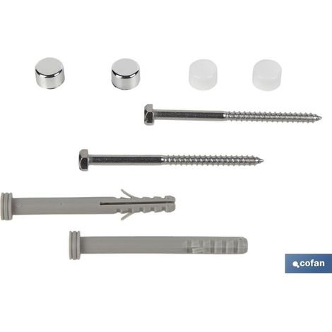 COFAN set de 2 pcs. para sanitario wc taco largo 6 x 80 mm inox. (1/4)