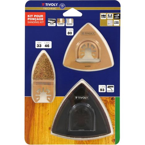 Tivoly • Kit 3 pezzi Lame Oscillanti per Multi Tool per levigatura (1/2)