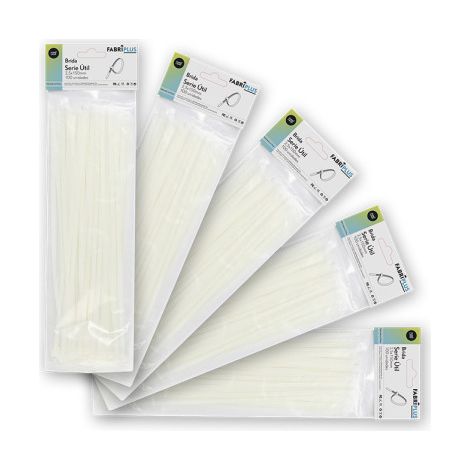 Sacchetto da 100 fascette bianche 2,5x150mm 100% nylon 66 forte e resistente