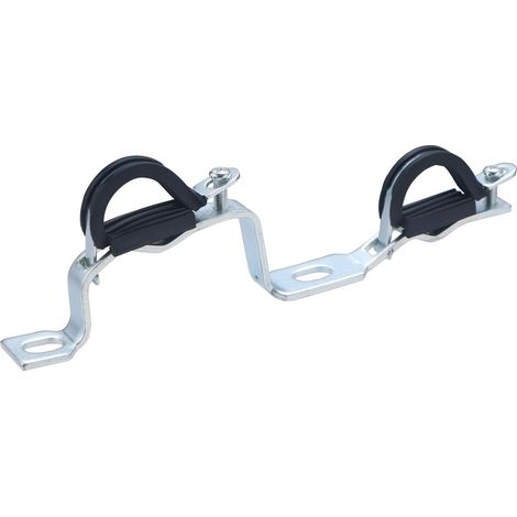 Kit di 2 staffe metalliche doppie per collettori da 3/4' (20x27) con gomma fonoassorbente NOYON & THIEBAULT - 3052-20S2
