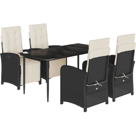 Maison Exclusive - Set de muebles jardín 5 pzas con cojines ratán (1/5)