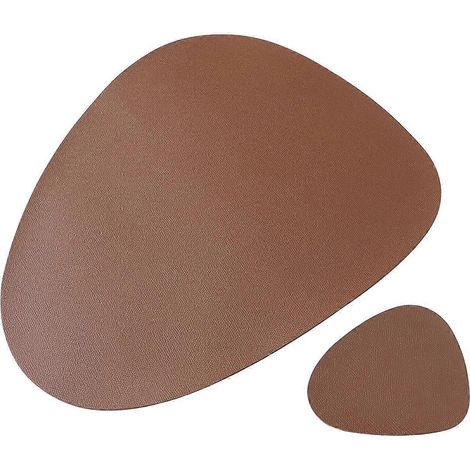 Dessous de plat marron en PU pour isolation thermique (lot de 2) (1/5)
