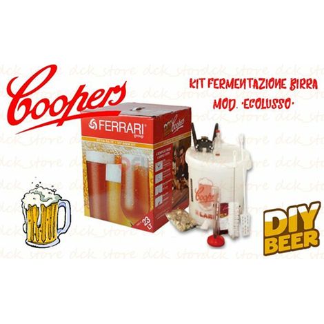 KIT Fermentazione BIRRA Dye COOPERS 33 Litri Fai Da Te Ecolux ACCESSORI No Malto