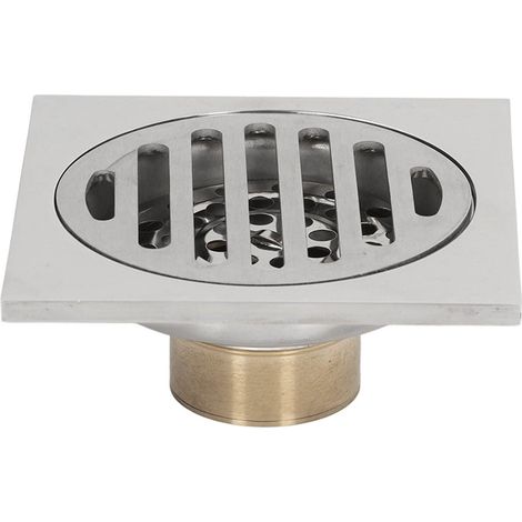 Scarico a pavimento quadrato da 4 pollici galvanizzato – elevata portata – con coperchio – poco profondo per bagno/WC/balcone – acciaio inox 304/rame