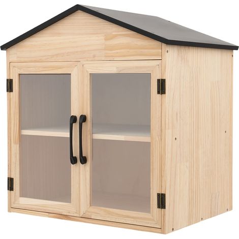 Senderpick – Bibliothèque extérieure en bois à deux niveaux – Boîte à livres avec fenêtres en acrylique – Rangement pour livres et objets décoratifs – Style moderne (1/5)