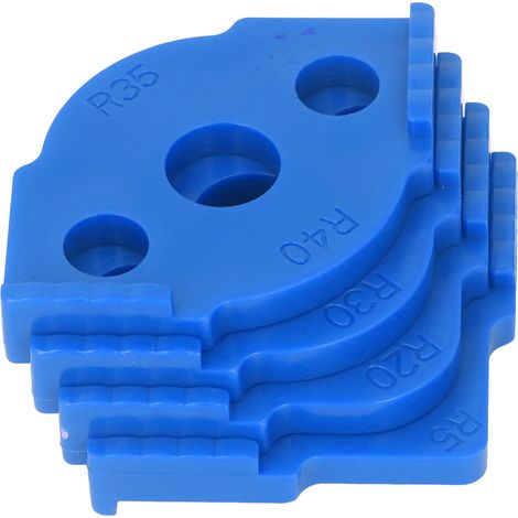 4 Gabarits de Fraisage à Rayon ABS Résistant à l'Usure, Gabarit d'Angle pour Travail du Bois, Positionneur de Coin Semi-Circulaire Bleu (1/5)