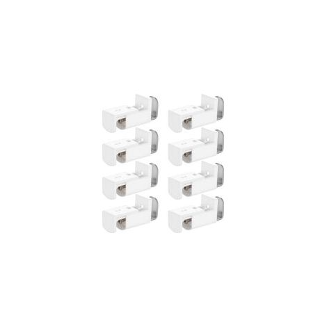 8 Pcs Supports de Serrage pour Store Plissé sans Percage, Supports de Fixation Support Rideau Réglable Métalliques pour plissés à Tension, Stores Plissés Tendus sur Cadre de Fenêtre
