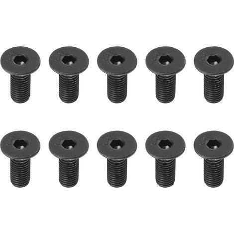 Vis Tête Cylindrique Six Pans Creux M10 x 25 Mm, Lot 10 Boulons Fraisés Plats Acier Carbone Moyen, Entraînement Hexagonal, Vis Machine Filetage Complet, Grade 10.9 (1/5)