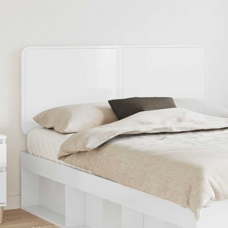 vidaXL Tête de lit Blanc Brillant Bois d'ingénierie (1/5)