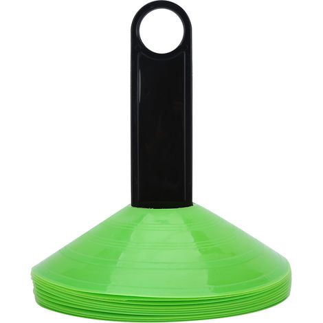 10 Pièces Cônes Marqueurs Pratiques Mini Disques de Terrain pour Football Entraînement de Vitesse Sport (Vert) (1/5)