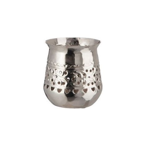 Photophore oriental métal argenté Liath H 12 cm (1/2)