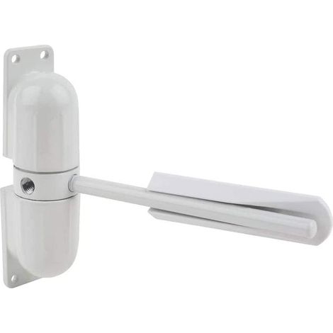 Chiudiporta, mini chiudiporta per cancelli e zanzariere, chiudiporta automatico a molla regolabile a montaggio superficiale (bianco) (1/5)
