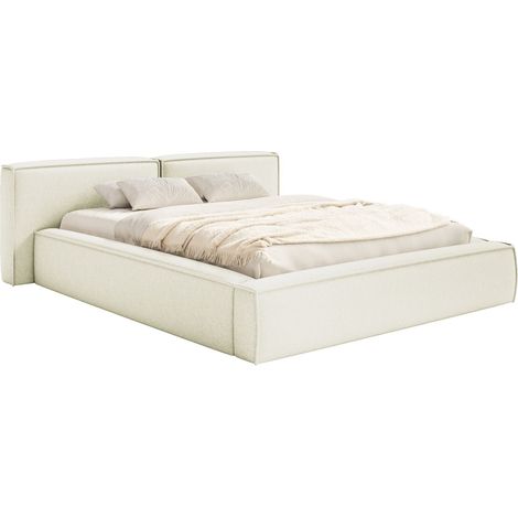 Selsey Tilves Low – Polsterbett 200x200 mit Bettkasten und Lattenrost, Chenille, creme (1/5)